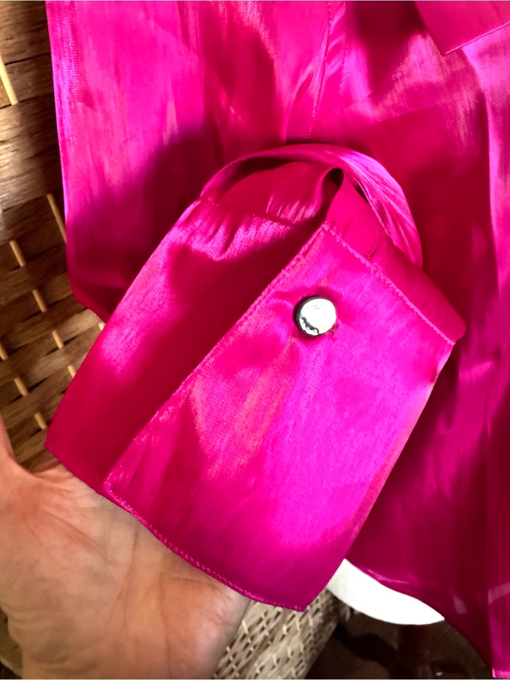 NWT DKNY hot pink button front shirt L - Picture 4 of 11